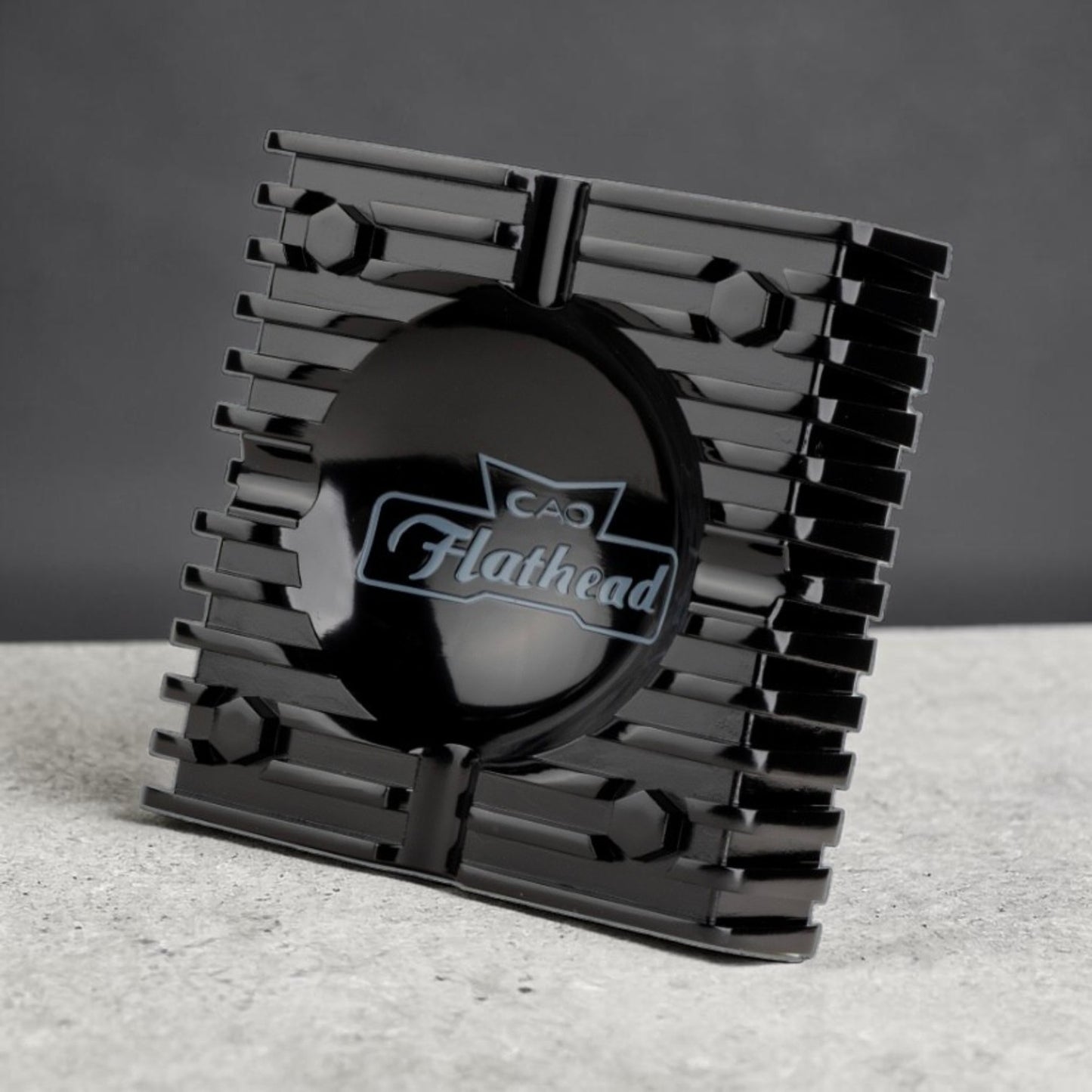 CAO FLATHEAD BLACK METAL ASHTRAY
