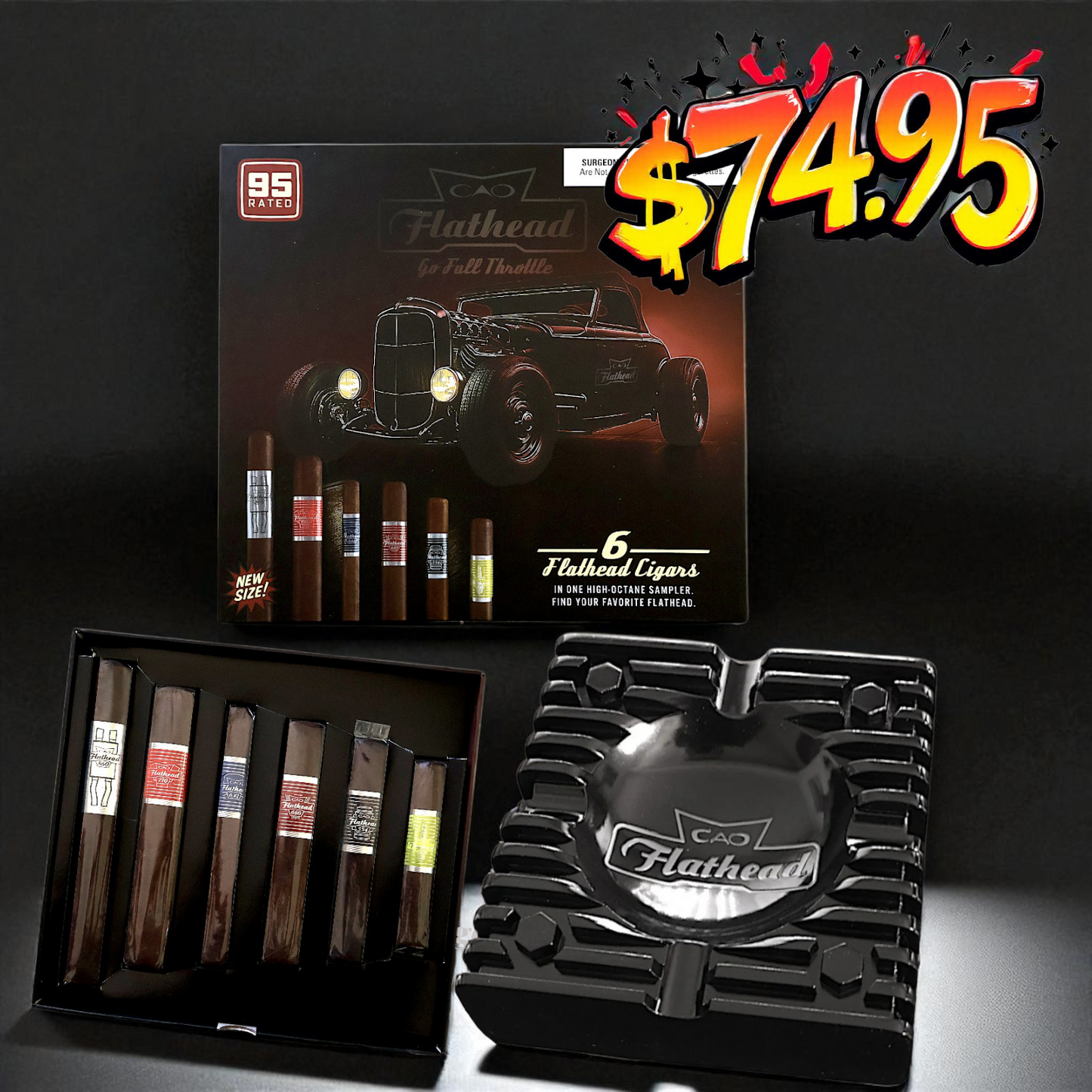 CAO FLATHEAD SAMPLER 6 PACK + FREE FLATHEAD METAL ASHTRAY