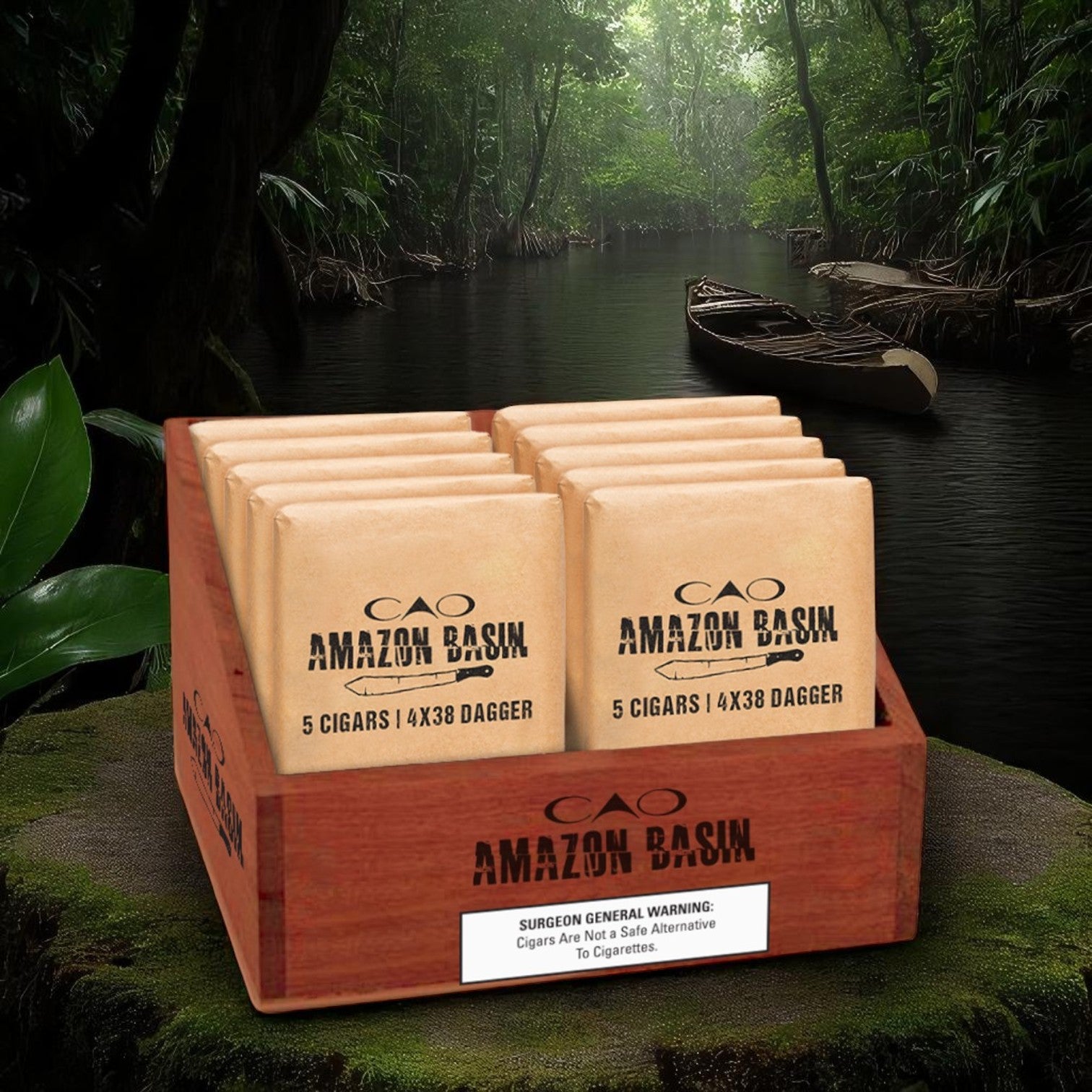 CAO Amazon Basin Daggers 4x38 5 PACK – King of the Leaf